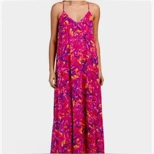 Nicole Miller Floral Satin Slip Dress size Medium